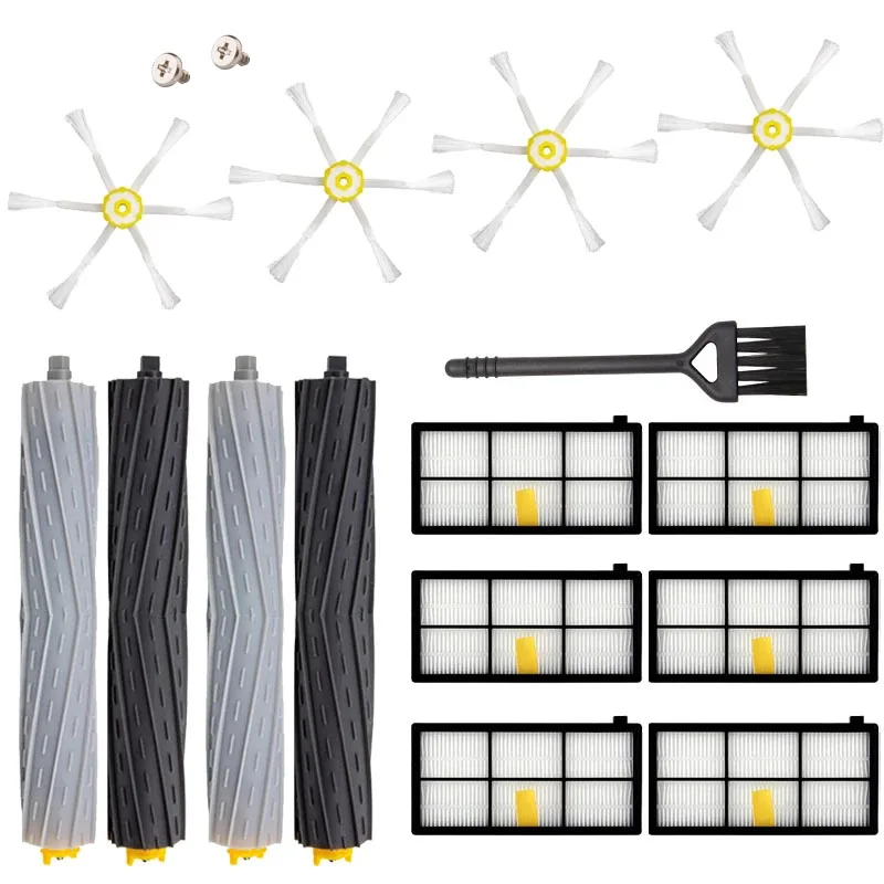 Filtro de ar para robô aspirador irobot roomba, escova de silicone com escova de nylon para os modelos 800, 860, 865, 866, 870, 871, 880, 885, 886, 890, 900 e 960