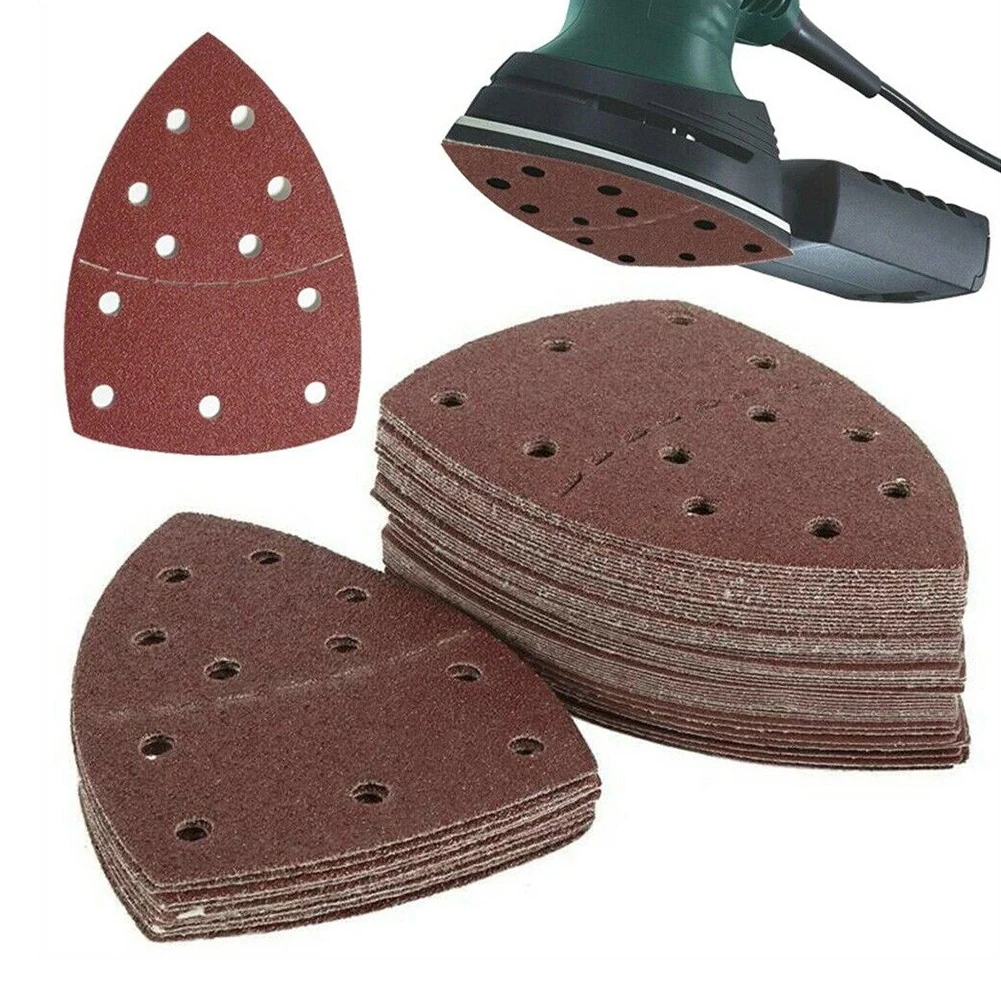 10PCS Mouse Detail Sander Sandpaper 11 Holes Triangular Sanding Paper for Sander Bosch PSM 160A Detail Palm Sander 40-2000 Grits