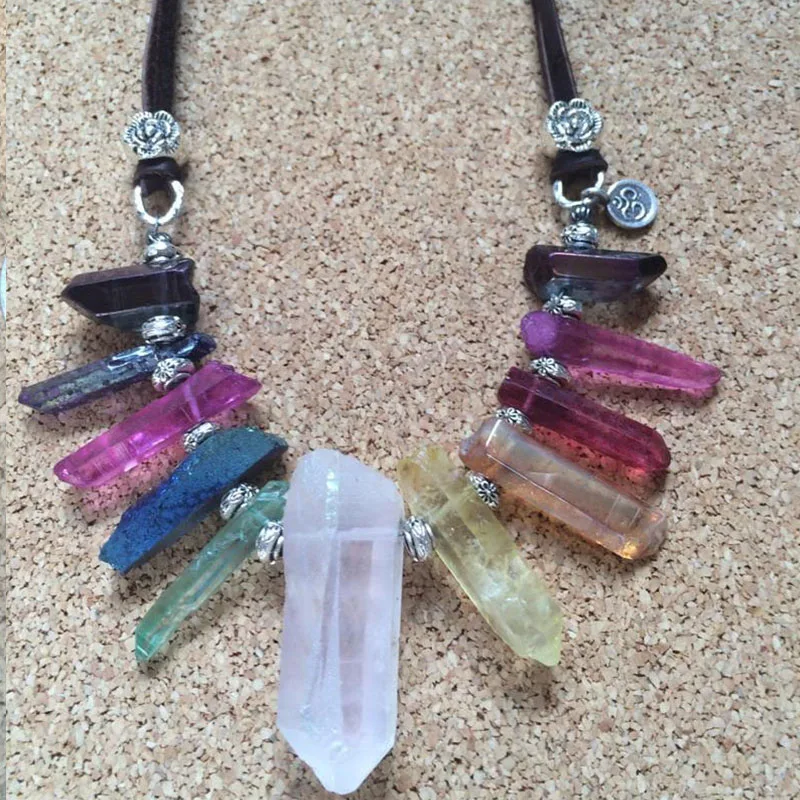 Chakra Necklace Healing Crystal Necklace Crystal Choker Gift for Her 7 Chakra Necklace Choker Healing Crystal Necklace