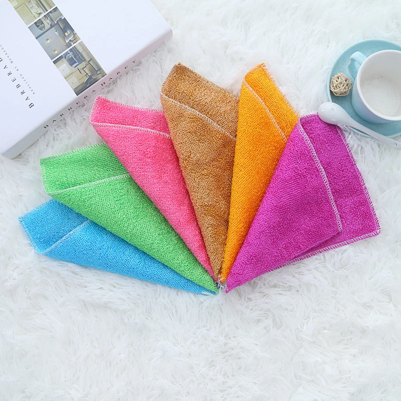 Bamboo Microfiber Terry Napkins Fabric Kitchen Cloth For Home Washing Dishes Tableware Household Supplies Products Convenience