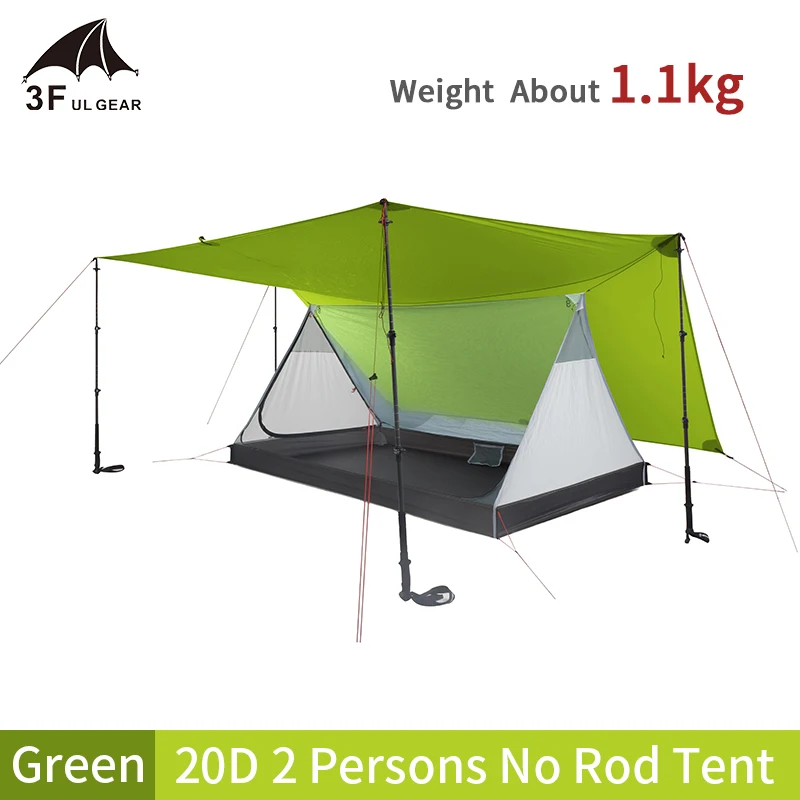 3F UL GEAR Tent 20D double-sided silicone Ultralight 2 Persons Hiking Camping Tent Outdoor 3 Season Sunshade Sun Shelter Tent