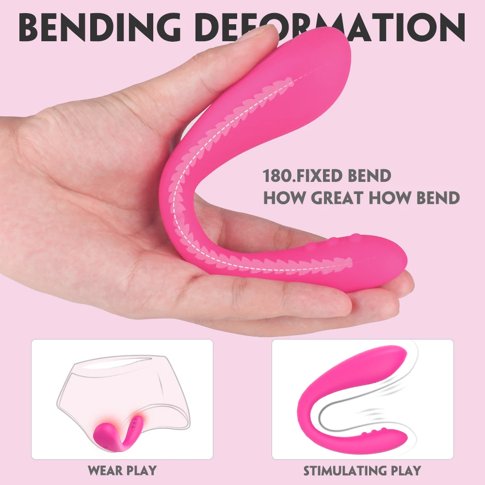 Vibrator for Womens Soft U-Shaped Silicone Dildo Vibrator G Spot Vagina Clitoris Stimulator Double Vibrators Female Masturbator