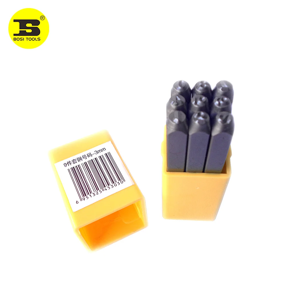 BOSI 9Pc 5mm Steel Number Punch Stamp Set