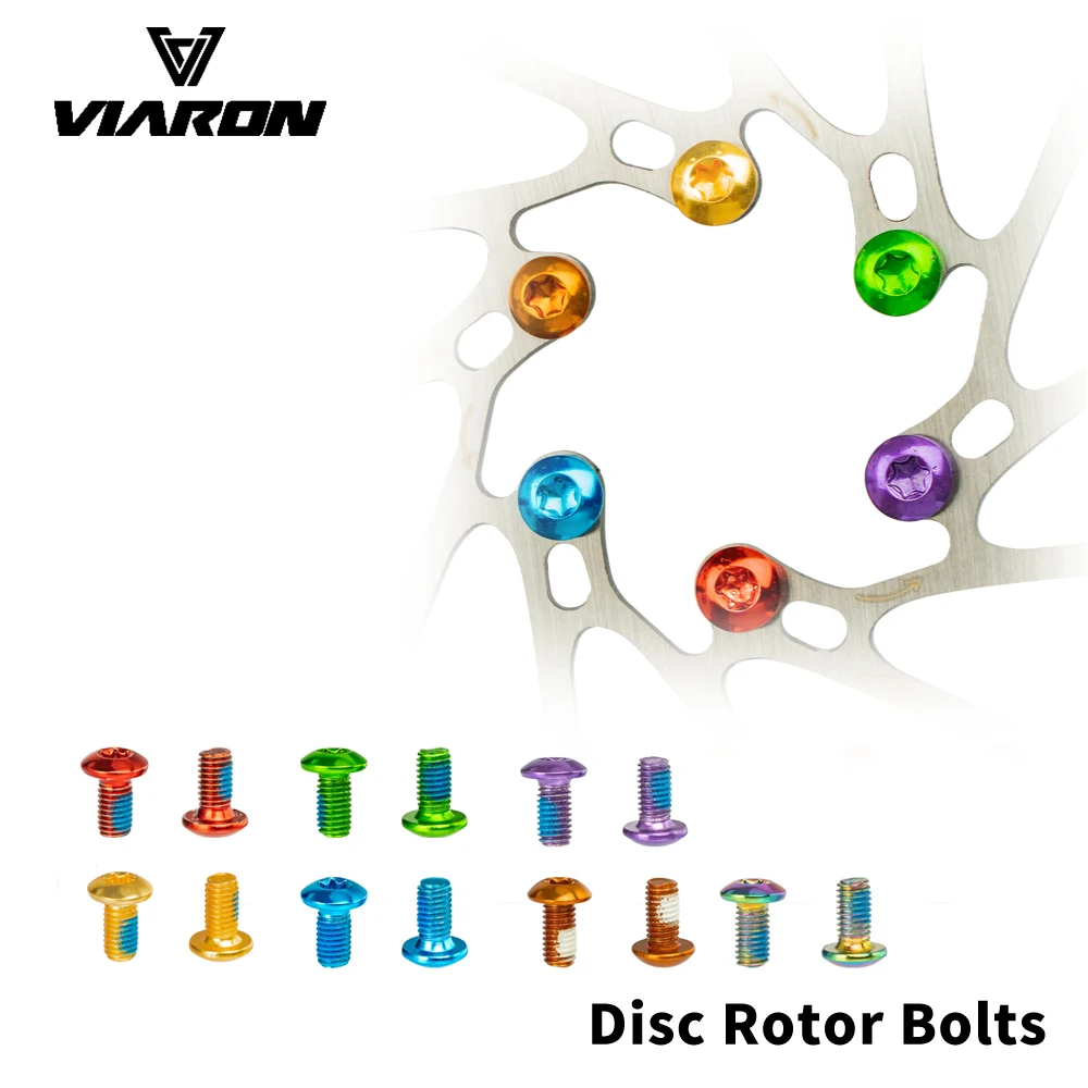 12pcs Bicycle Disc Brake Rotor Bolts T25 M5x10mm Alloy Steel Screws Multi-color Rotor Bolts Bicycle Fixing Accessories by Viaron