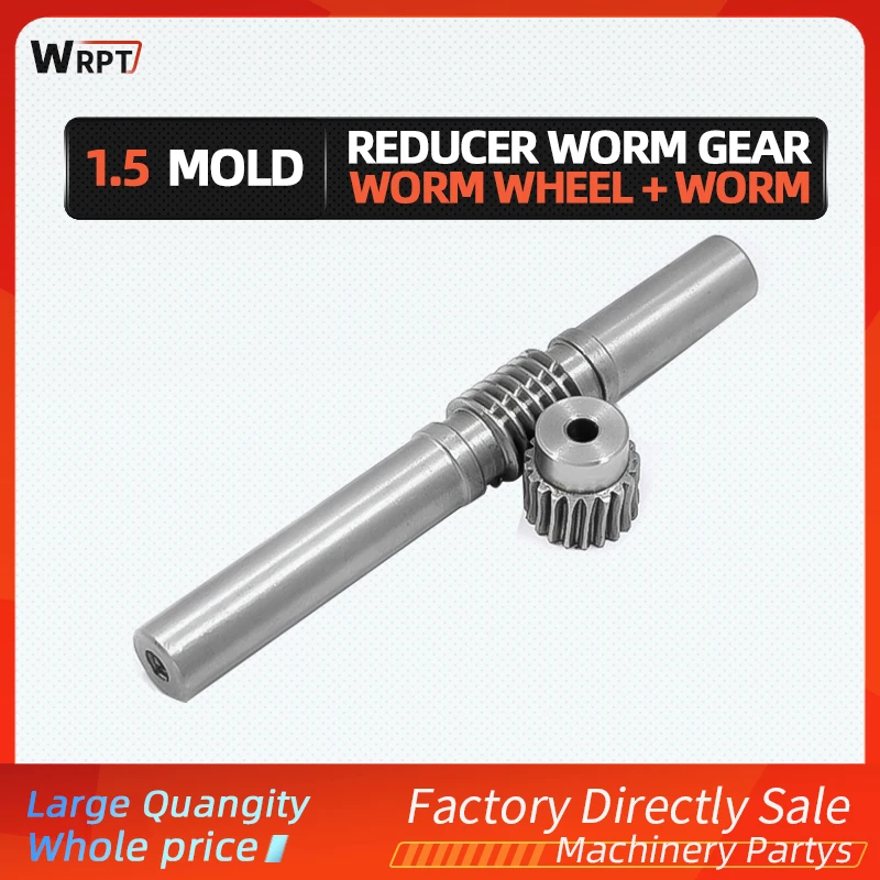 

1/2PCS 1.5Mold 15/20/25/30/35/40/45/50/55/60/80T Reducer Worm Gear And Worm Large Transmission Ratio 45 Steel