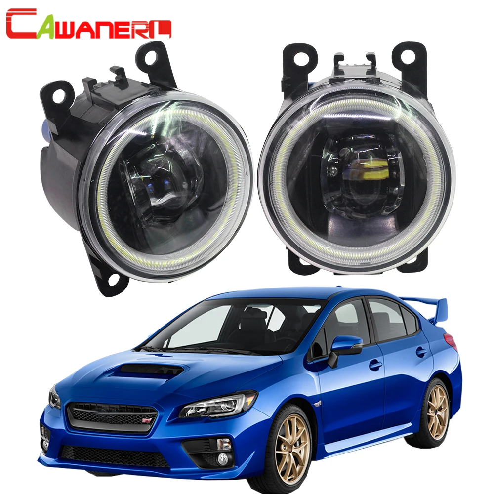 Cawanerl 2 Pieces Car LED Bulb 4000LM Fog Light Angel Eye Daytime Running Light DRL 12V High Bright For Subaru WRX STI 2015 2016