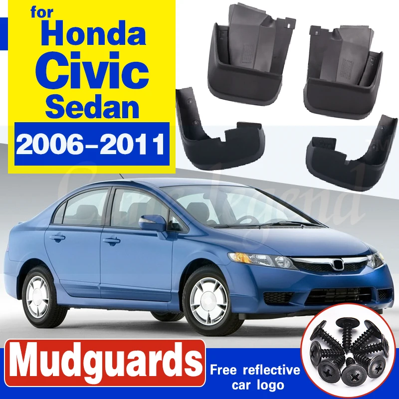 

For Honda Civic 2006-2011 Mudflaps Splash Guards Front Rear Mud Flap Mudguards Fender 2007 2008 2009 2010 Set Molded Mud Flaps