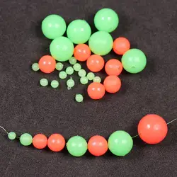 1000/3000PCS Red Green Round Soft Rubber Luminou Fishing Beads Glowing Sink Beads For Hook Fish Rigs Fishing Lure Tackle