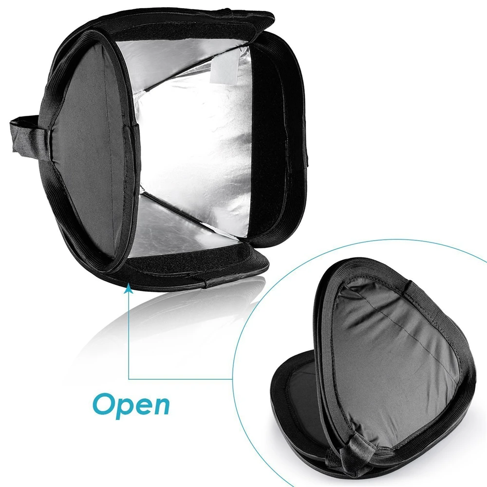 23cmx23cm Universal Portable Flash Softbox Diffuser for 580EX 430EX 600EX Canon Nikon Pentax Camera Studio Light Accessory