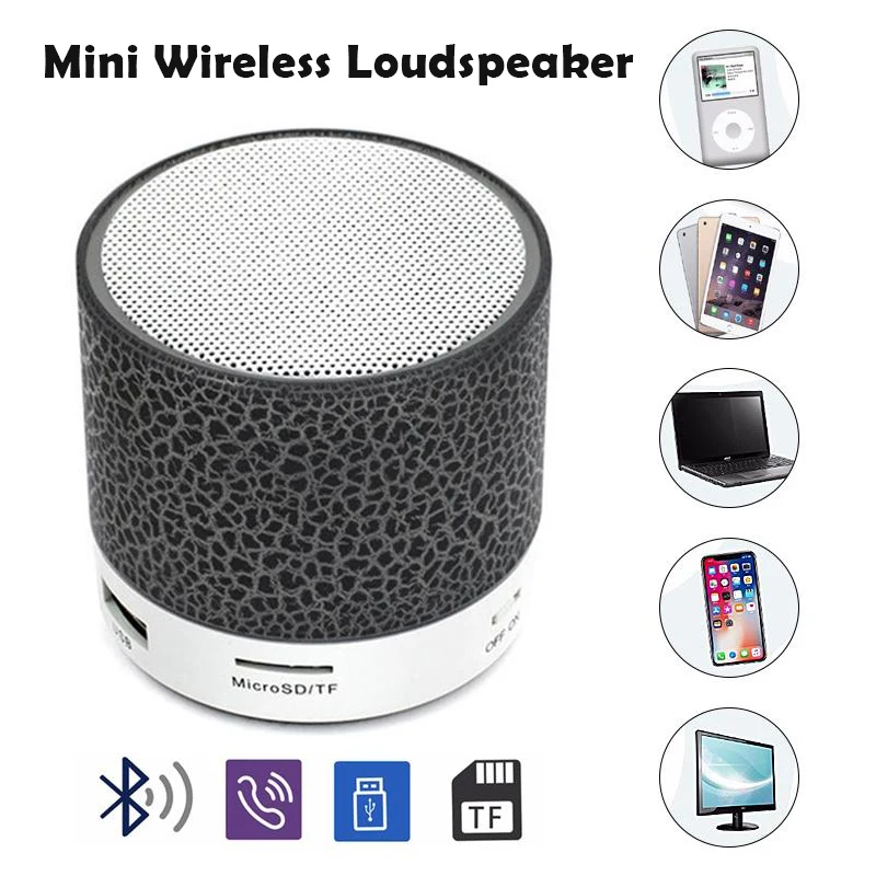 Bluetooth Speaker Mini Wireless Loudspeaker Crack LED TF Card USB Subwoofer Portable MP3 Music Sound Column for PC Phone SEC88