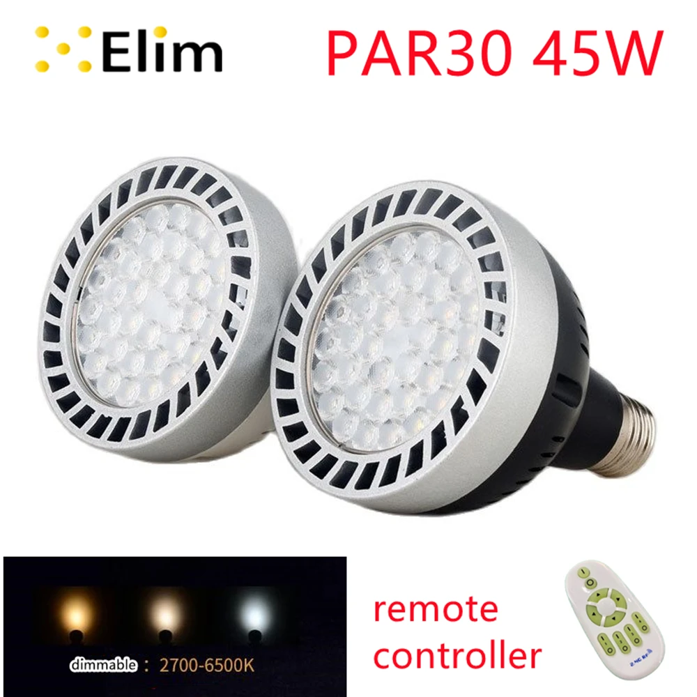 led par lampada stepless escurecimento 2700k a 6500k branco quente para branco frio com controle remoto lampada led faixa luz e27 par30 01