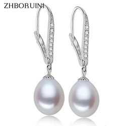 ZHBORUINI Fashion Pearl Earrings Natural Freshwater Pearl Pearl Jewelry Drop Earrings 925 Sterling Silver Jewelry For Woman Gift