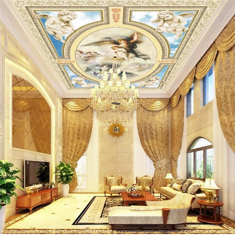 beibehang Custom wallpaper Angel mother love European 3D zenith mural church restaurant ceiling wallpaper 3d decorative painting