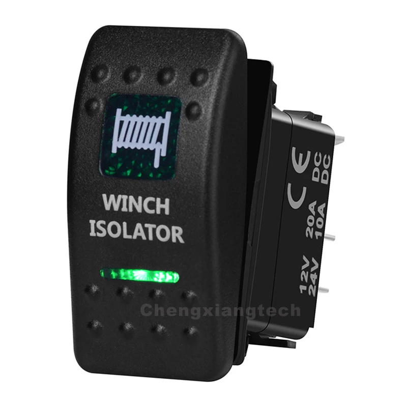 Waterproof Rocker Switch 12V/24V Green LED ON-OFF & ON-OFF-ON Direct Replacement for Narva/Carling Switches
