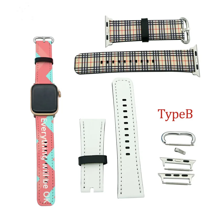 

10pcs/lot Blank Sublimation PU Leather Apple Watch Strap for Heat Transfer Printing Blank Consumables DIY Craft