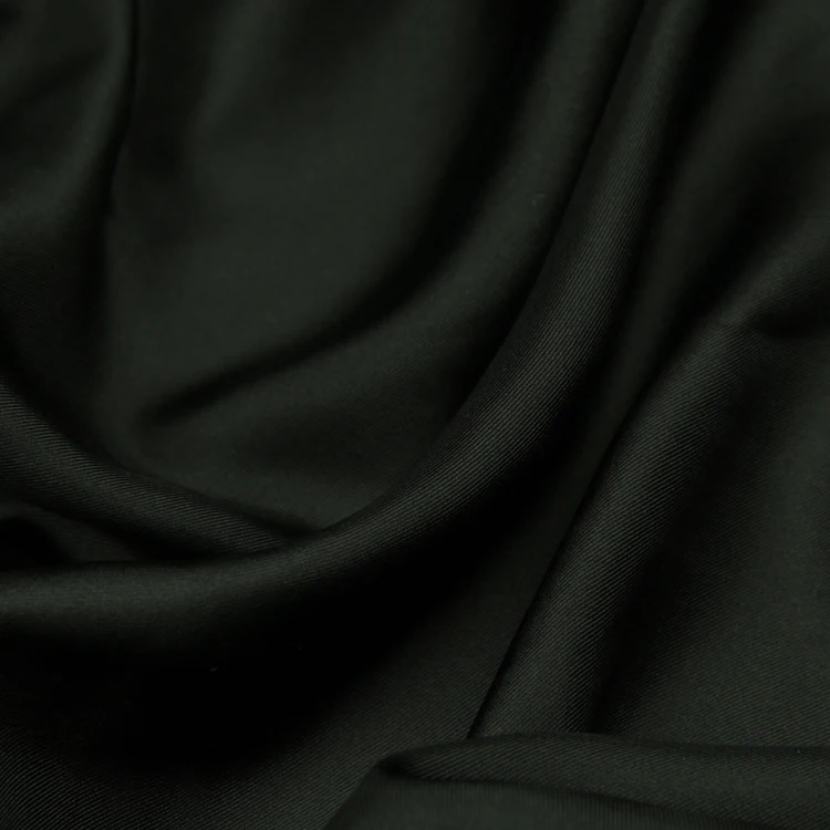 Plain black 100% silk fabric pure silk twill fabric 140cm width 16momme,STW119