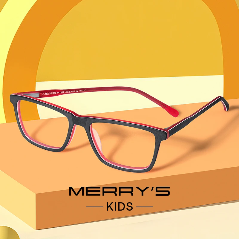 

MERRYS DESIGN Boys Anti Blue Ray Light Blocking Glasses Square Computer Glasses For Kids Acetate Glasses Frames S7788FLG