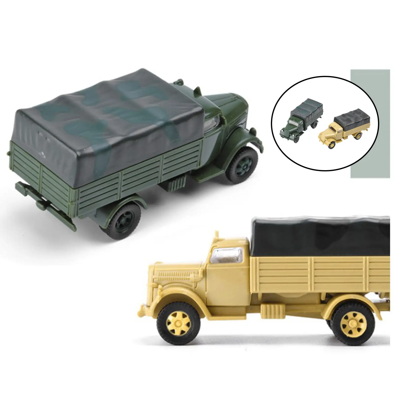 Set of 2x1: 72 4D Assemble Truck Toy Plastic Building Kit EducationalSimulation Chariot 80 Wheeled Collectibles Armored Vehicle