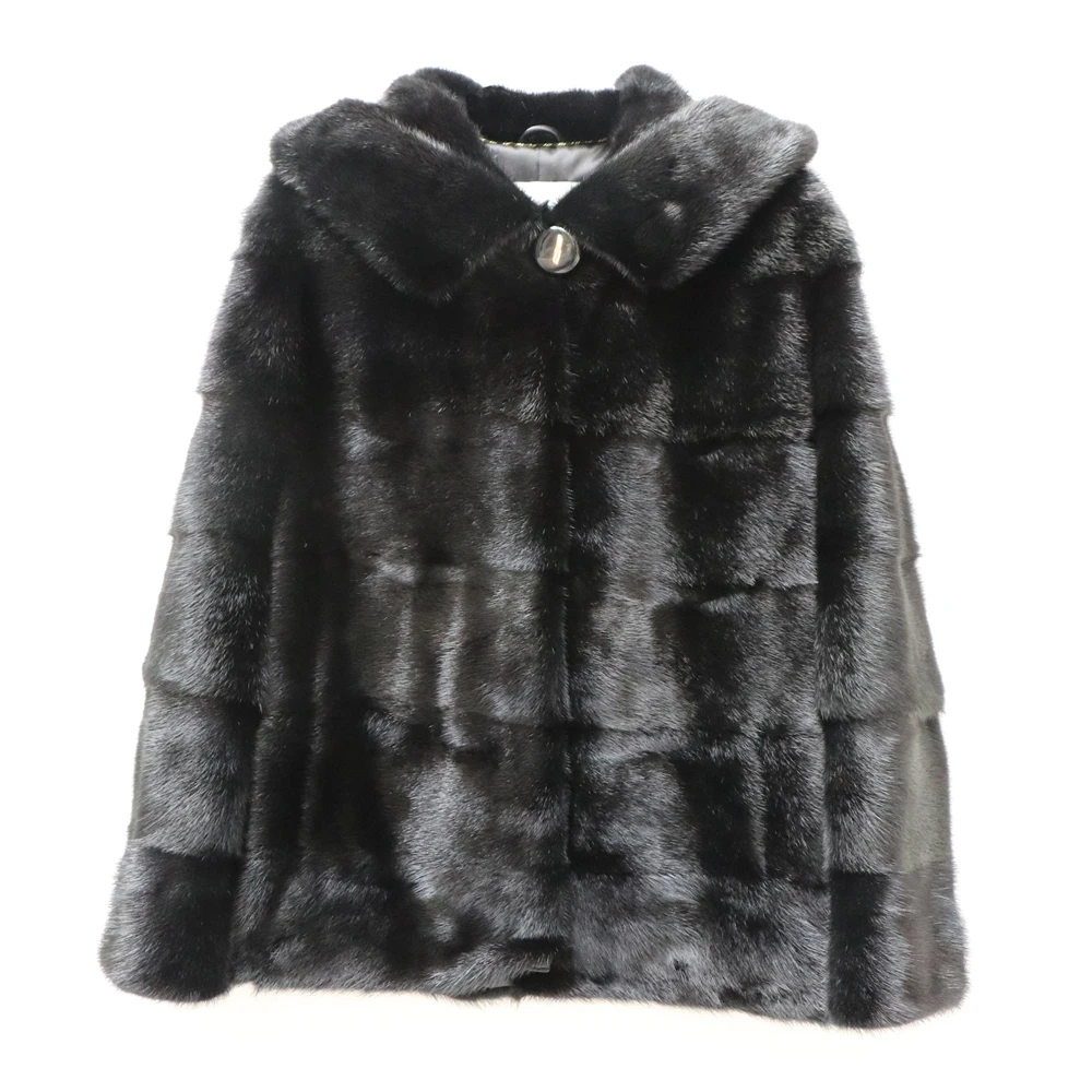 Fancy Rani luxury Women Natural Fur Coats Real Mink Fur Coat Hood Female Genuine Jackets short Ladies Winter Clothes Oversize