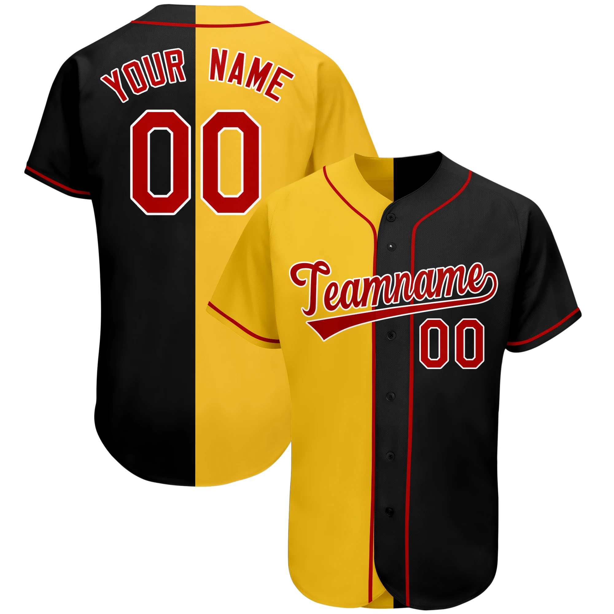 Custom Two Tone Baseball Jersey Mesh Button Down Personalized Softball Uniforms Stitched Name Number for Men Youth