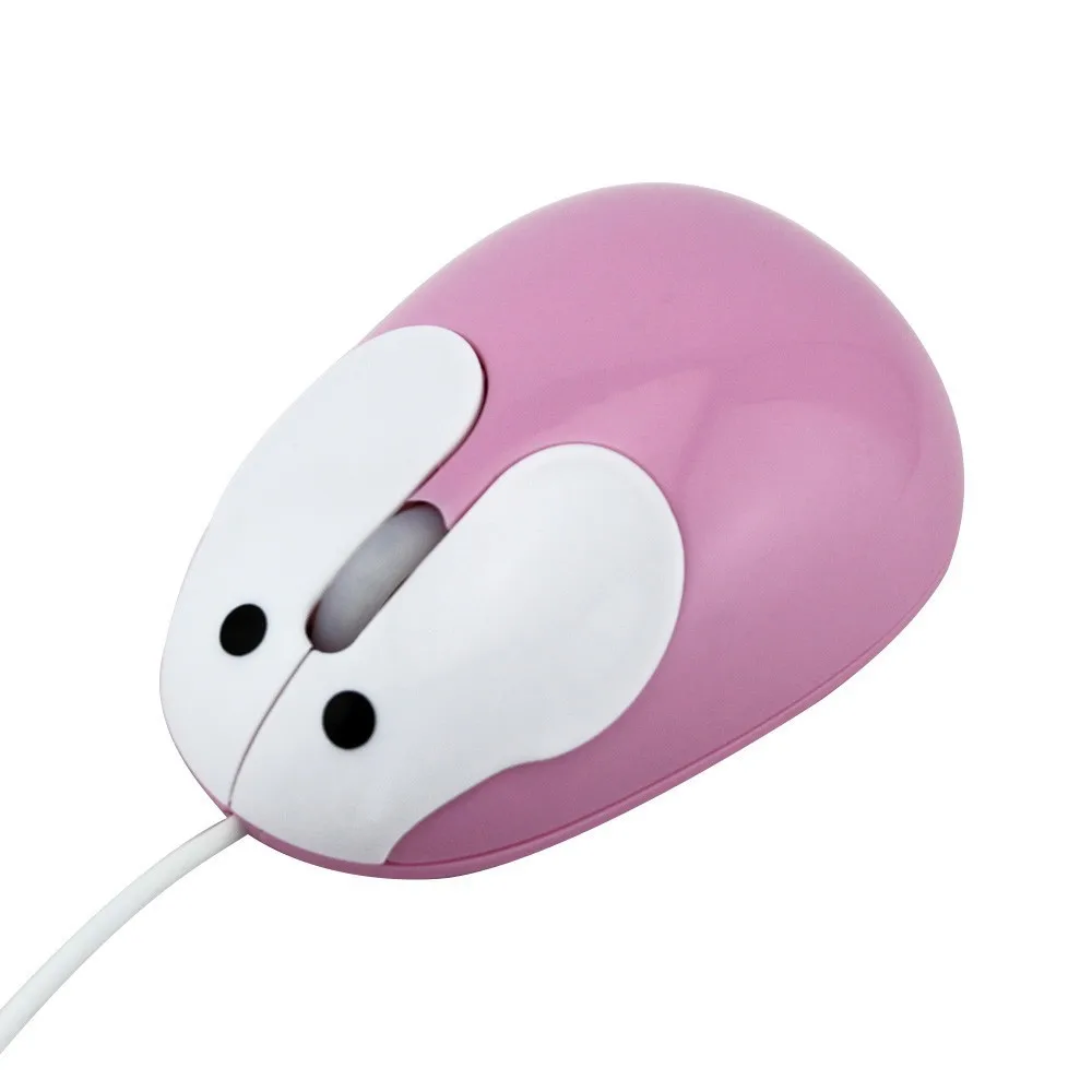 CHYI Cute Rabbit Wired Mouse 1200DPI Three Buttons Ergonomic Optical For PC Laptop Computer