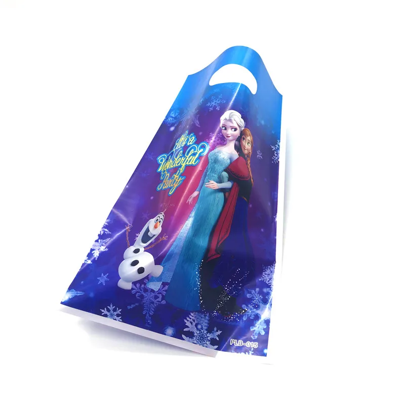 Disney Frozen 2 Princess Elsa Theme 10pcs/Lot Small Gift Bag Plastic Bag Loot Bag for Candy Jewelry Birthday Decoration Supplies