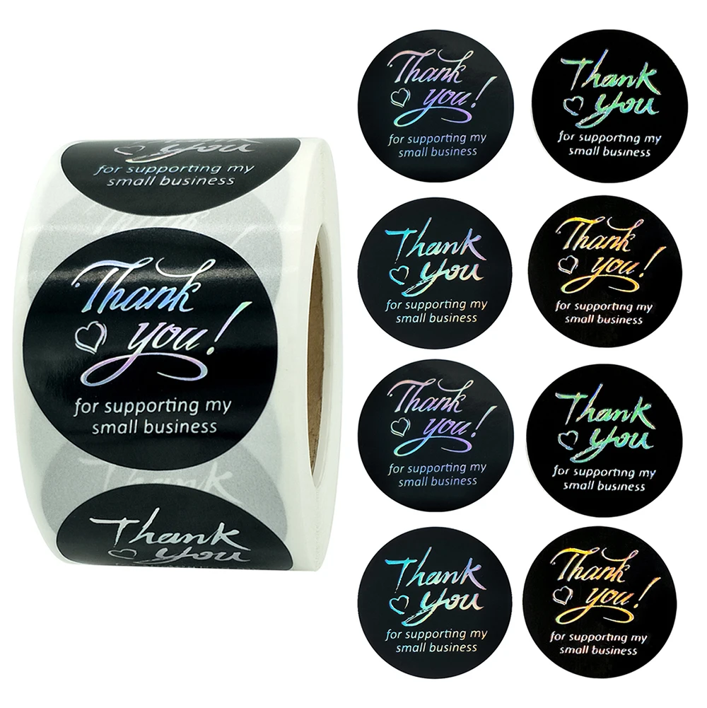 

Творческий серебряная фольга красочная наклейка «спасибо» Уплотнение Этикетка 500 шт./рулон 2,5/3,8 см деловых подарков украшения стационарные наклейки