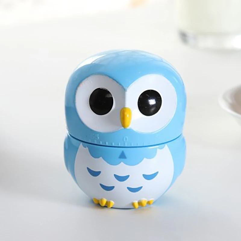 Cartoon Owl Learning Mechanical Time Timer 60 Minutes Kitchen Cooking Oven Mechanical Timer Countdown Clock Home Decor