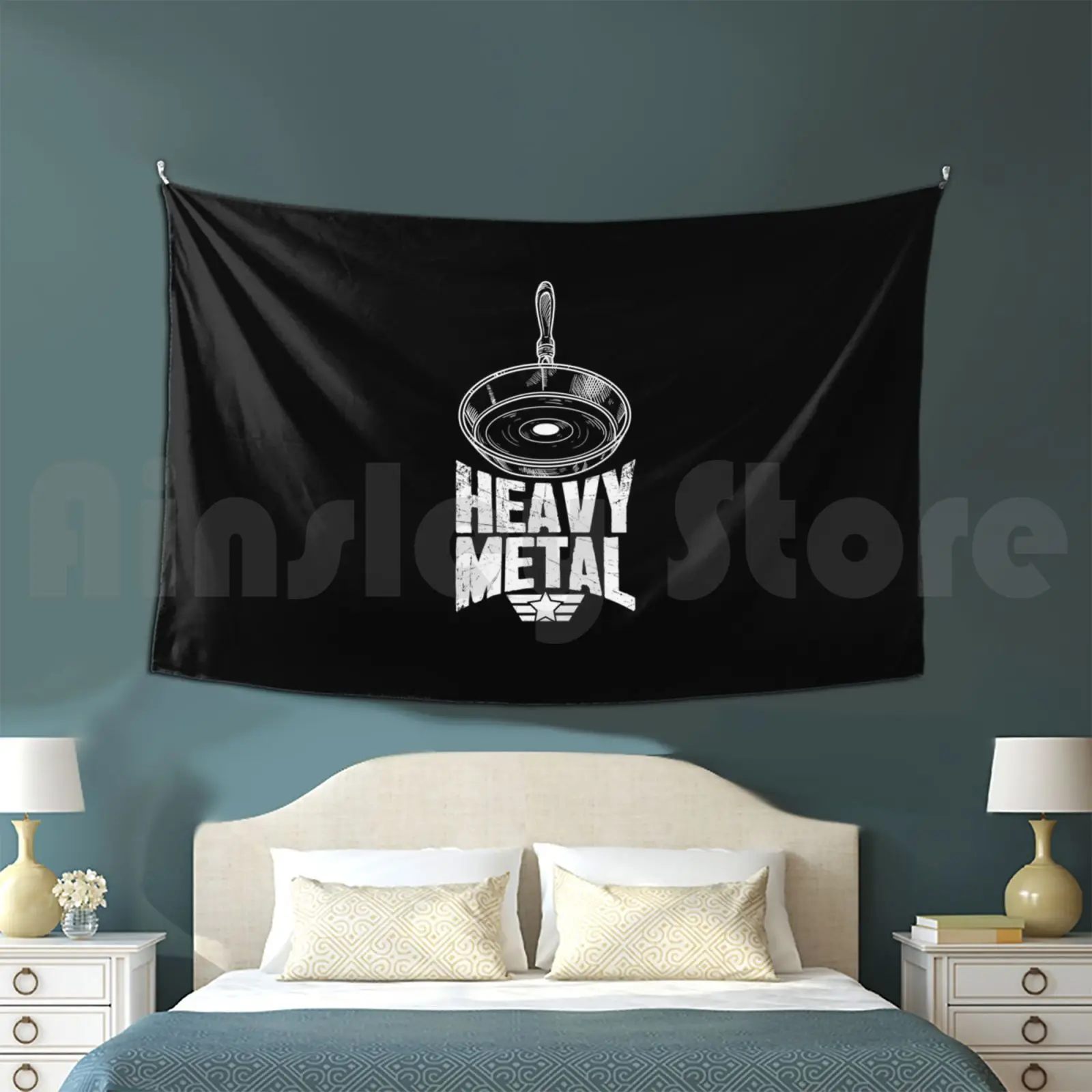 Heavy Metal Cast Iron Cookware Tapestry Background Wall Hanging Iron Cookware Chef Funny Chef Chef Saying Chef Quote