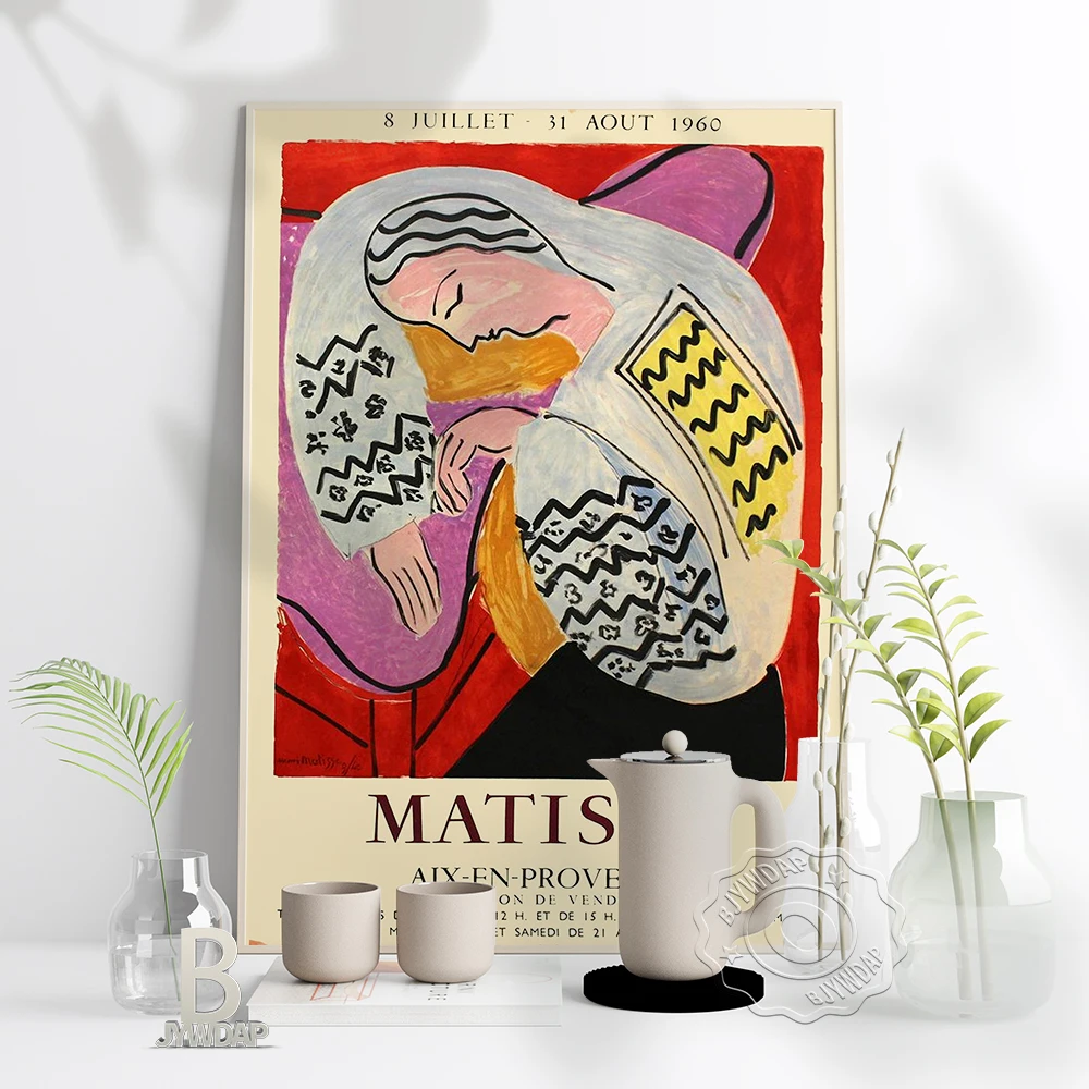 

Henri Matisse Aix-En-Provence Poster, Matisse A Person Hands Propped Up On A Table Sleeps Art Prints, French Vintage Home Decor