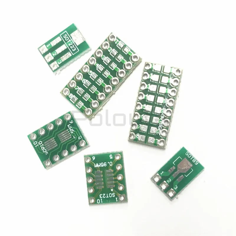 10 Pcs Wide Body Patch To In-line DIP 0.65/1.27mm Adapter Board SOT89 SOT223 Pcb Prototype Diy Electronic Triac Circuit Board