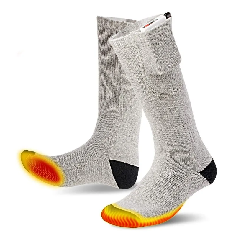 Electric Heated Socks Adjustable Without Power Bank Warmer Socks USB Rechargeable Battery Sock for Skiing Sport