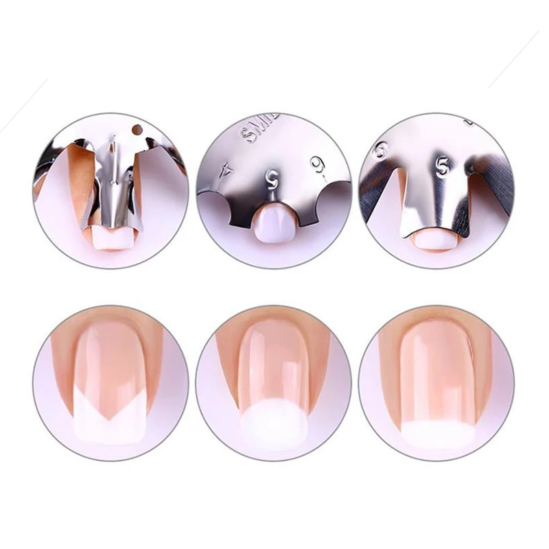 1pcs Line Edge Easy French Smile Cut Nail Stencil Cutter Trimmer Clipper Professional Files Poly Tips Gel Nail Manicure Tool