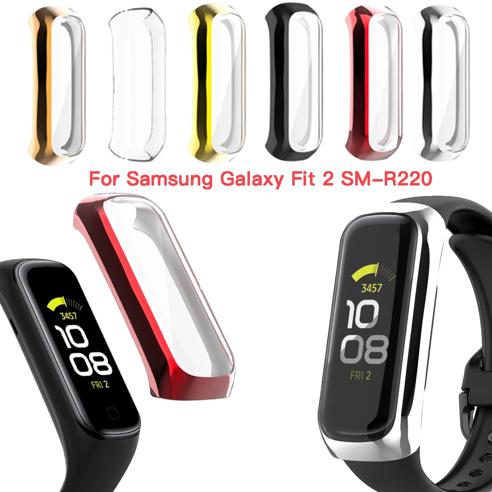 Full Screen Protector Case For Samsung Galaxy Fit 2 SM-R220 Fit2 R220 PC Protective Shell Anti-Scratch Smart Watch Accessory