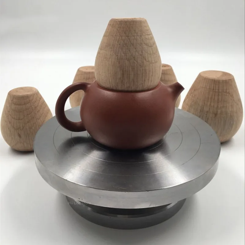 Pottery Spout Modifier Wooden Double-head Punch Mud Pat Wooden Eggs Teapot Crafts Modeling Repair Purple Clay Pot Making Tools