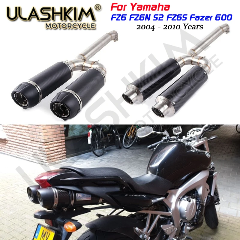 

FZ6S FZ6N S2 Fazer600 Motorcycle Exhaust Full System Slip On Pipe For Yamaha FZ-6N FZ-6S FZ6 Fazer 600 Exhaust 2004 -2010 Years