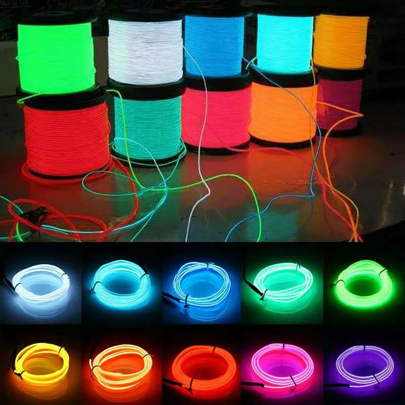 10M LED Neon Light Flexible Glow EL Wire Dance Party Outdoor Christmas Decoration Light Rope Tube Strip LED Strip