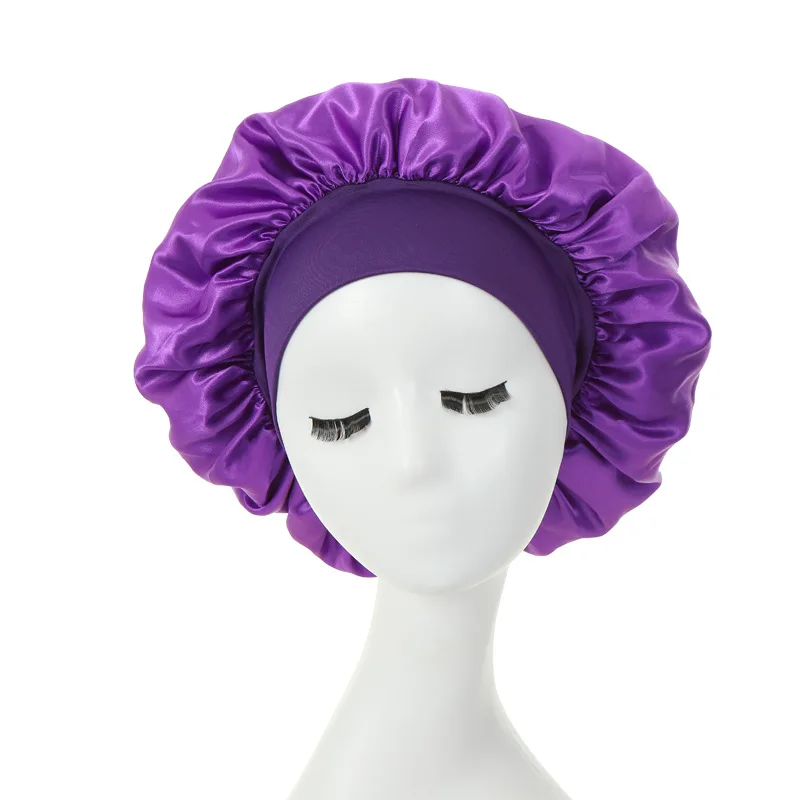 Damen-Satin-Mütze, Spandex, breit, dehnbar, Band-Mütze, Satin, Cheveux Nuit, Seide, Schlaf-Nachtmütze, Mütze für Damen – Detail 12