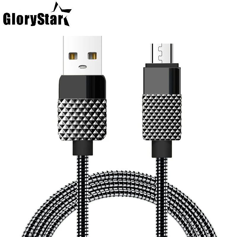 1m metal mola micro cabo usb carregador de dados cabo liga zinco carregamento rápido cabo de carga do telefone móvel para samsung android telefone