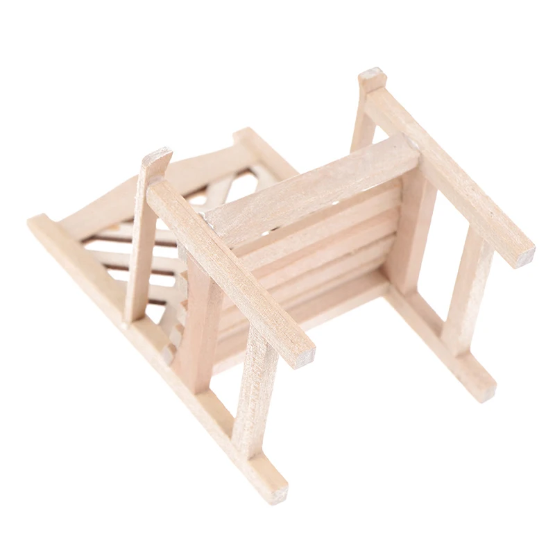 Mini banc décoratif de jardin, meubles de maison, chaise, tabouret, ornements, accessoires en bois, jouets de bricolage, 1 pièce