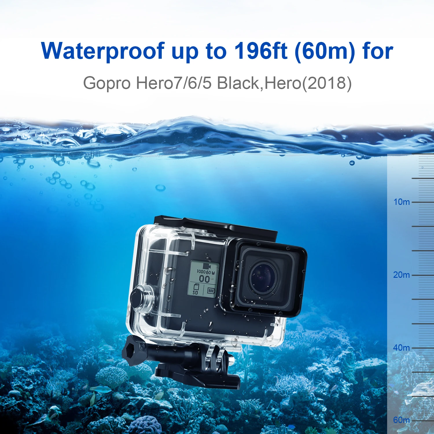 GoPro Hero 5 6 7 черный водонепроницаемый корпус для подводного вождения для Go Pro 5 6 защитный чехол для дайвинга аксессуары для экшн-камеры