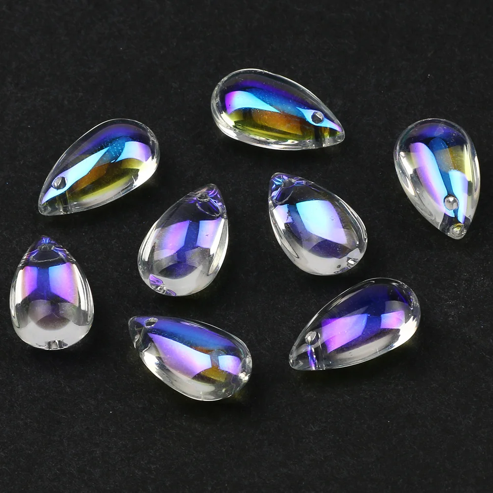 9mm 14mm Water Drop AB Czech Glass Beads Crystal Charms Beads For Jewelry Making Diy Bracelet Necklace Earrings Accessories