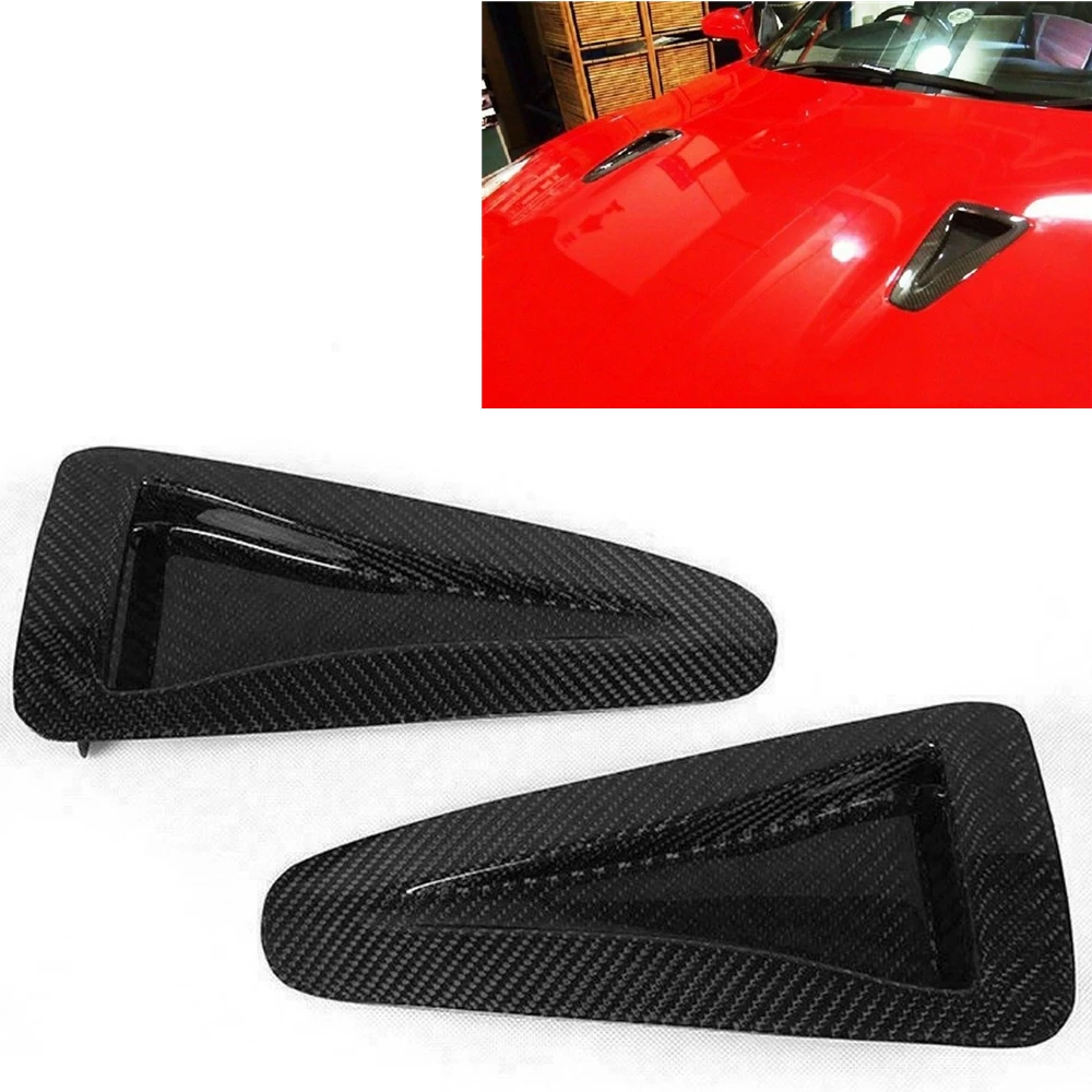 Car Carbon Fiber Bonnet Intake Outlet Scoop Front Engine Hood Air Vent Cover Trim For Nissan R35 GTR GT-R GT-R35 GTR35 2008-2020