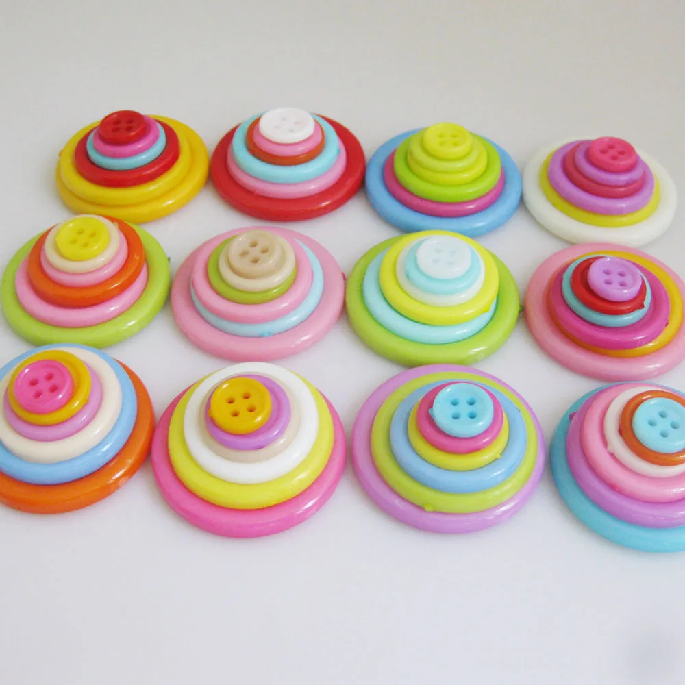 Nbnnla 8 Größen erhältlich 50 Stück verschiedene Farben 4 Löcher Kunststoff knöpfe für Bastel design DIY Scrap booking Näh zubehör – Detail 12