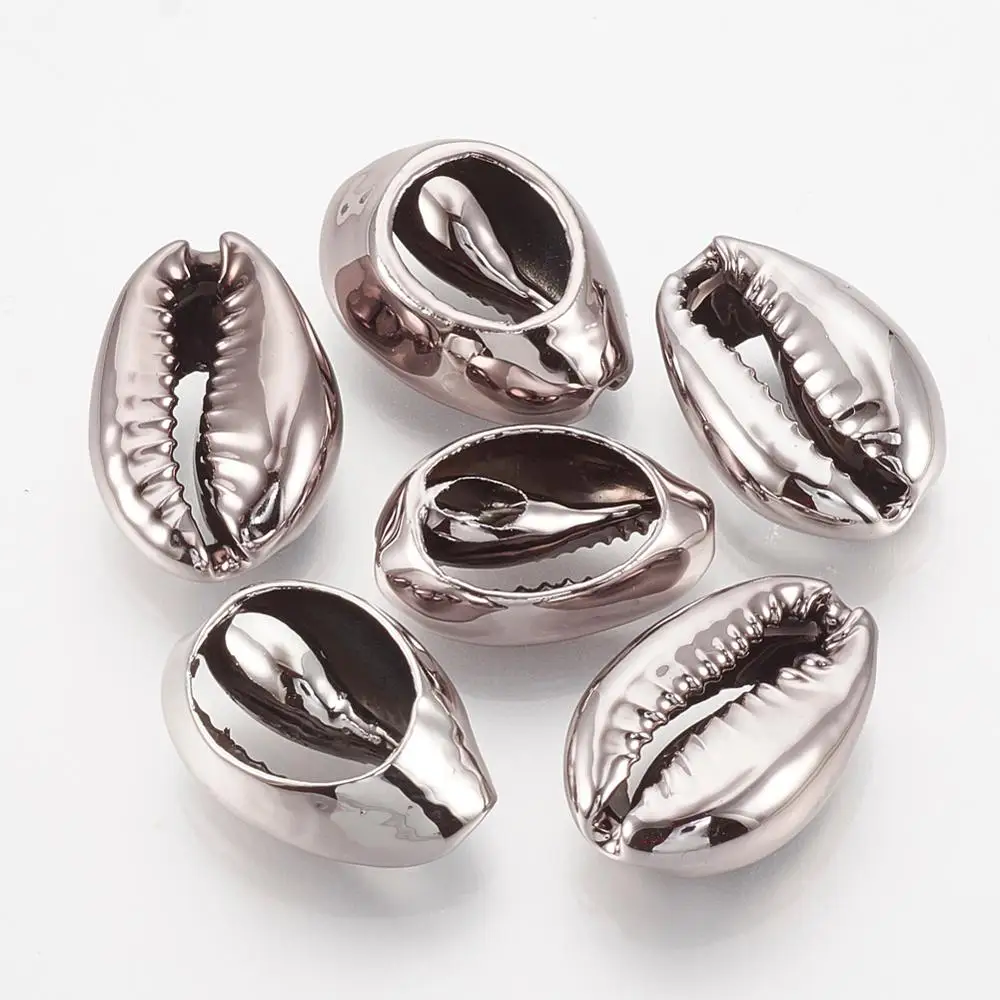 

100pcs UV Plated Cowrie Shell Beads for Jewelry Bracelet Necklace Earring Making DIY 18~21x11~14x6~7mm