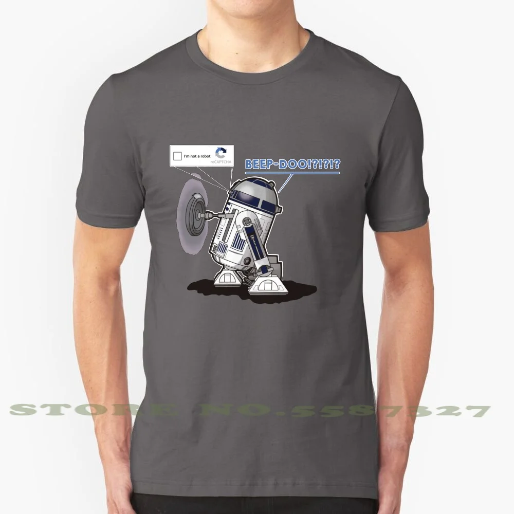 R2Captcha 100% Cotton T-Shirt Robot Captcha Recaptcha Hacker Turing Test Funny Geek Computers Security Internet