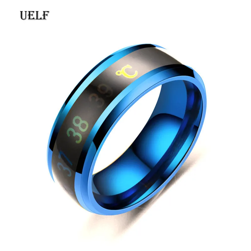 Temperature Ring Titanium Steel Mood Emotion Feeling Intelligent Temperature Sensitive Ring for Women Men Waterproof Jewelry