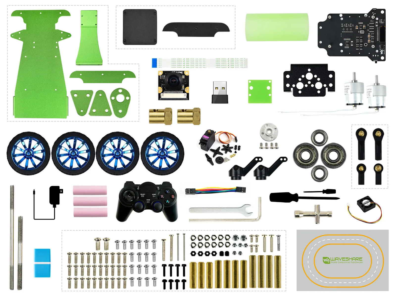 Imagem -01 - Jetracer 2gb ai Kit Acce ai Corrida Robô Acessórios Pacote Alimentado por Jetson Nano 2gb Não Incluído Visual Estrada Seguinte