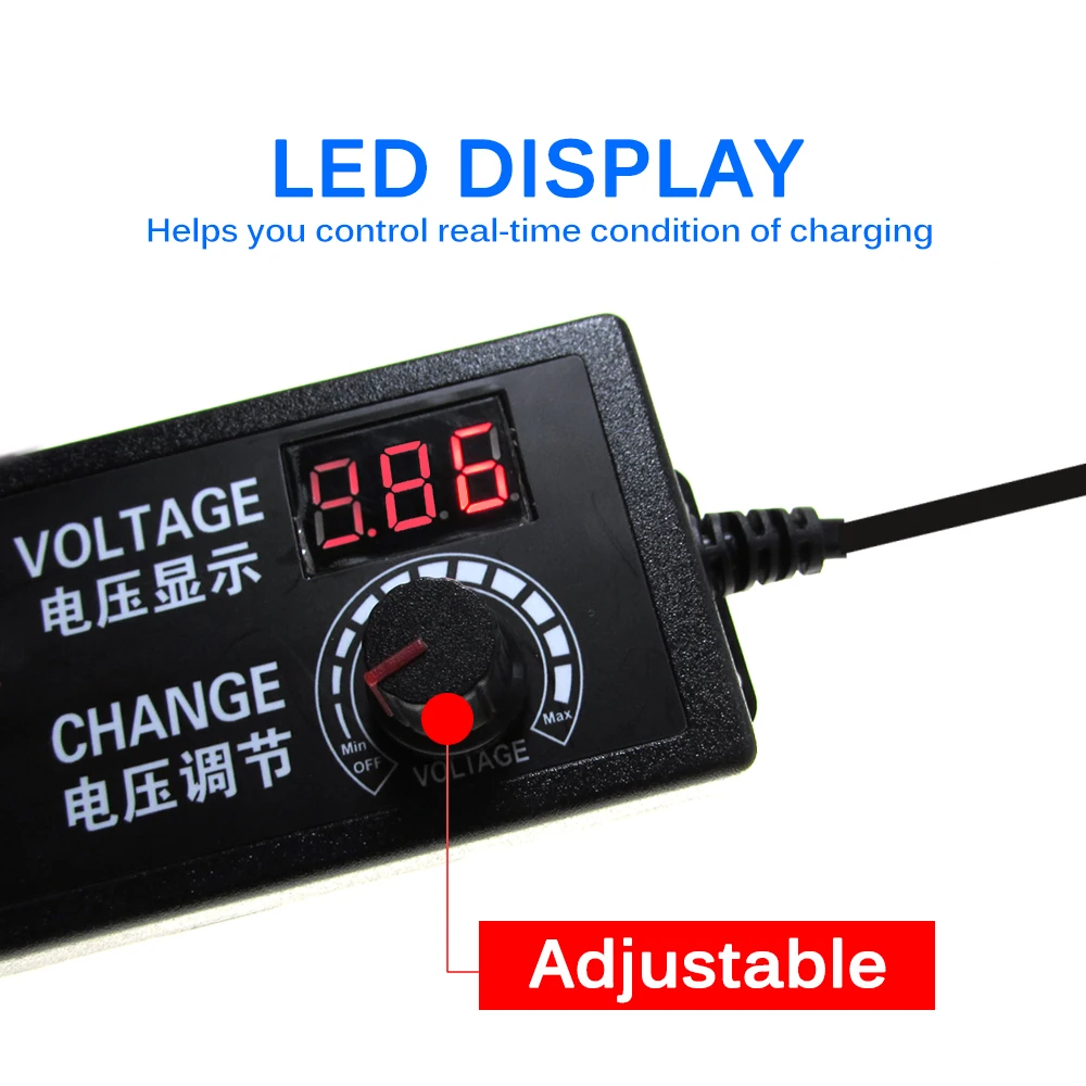 AC DC 3V 9V 12V 24V Power Supply Adapter Adjustable display screen Voltage Regulated Transformers 220V To 12V Power Supply 5V