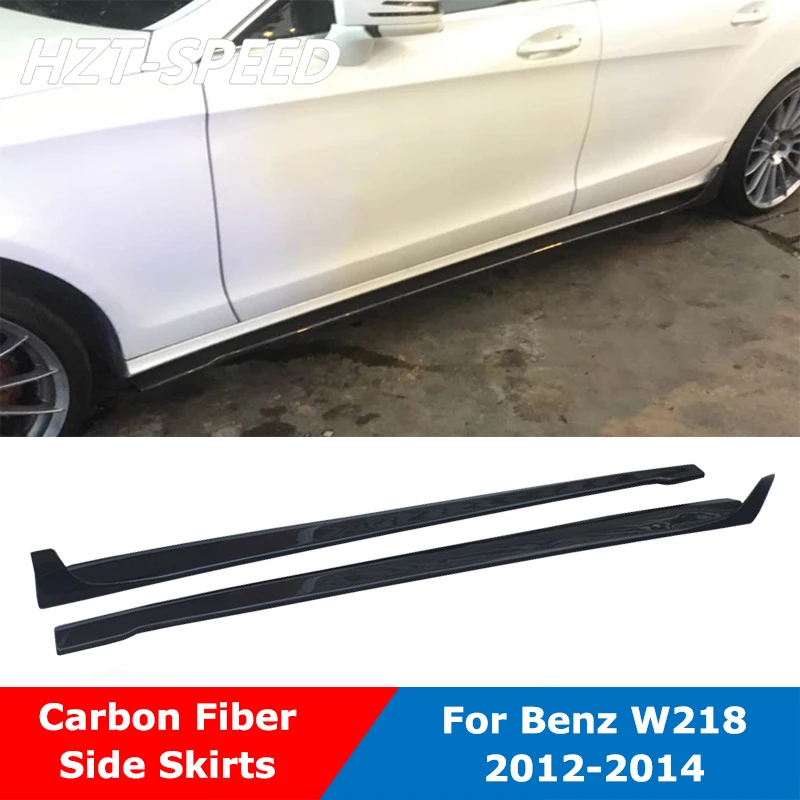 

R Style Carbon Fiber Car Extension Lip Aprons Side Skirts For Mercedes-Benz W218 CLS Class CLS320 CLS63 CLS350 2012-2014